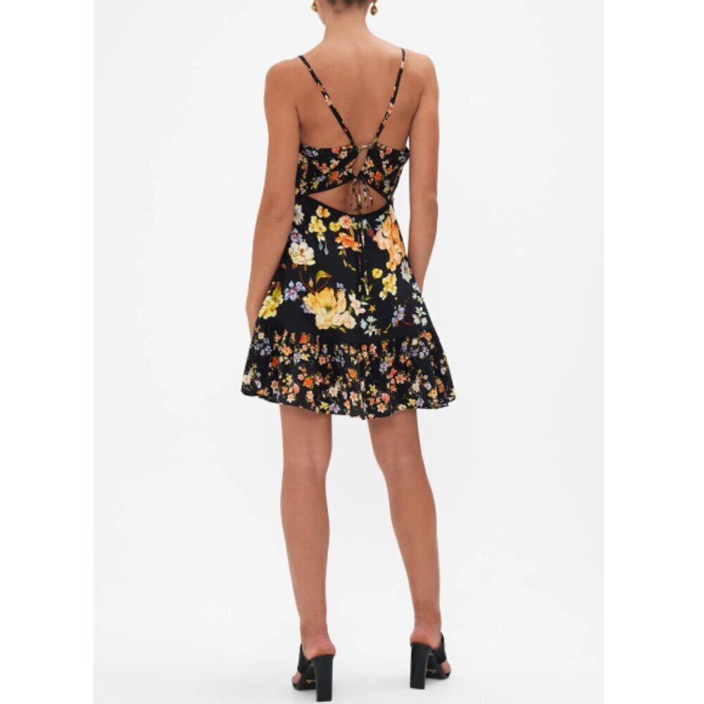 Camilla 'Secret History' Cut-Out Floral Silk Mini-Dress, Multi - Picture 3 of 10